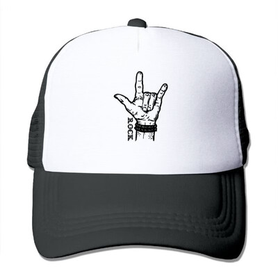 

POIWRI Rock Sun-proof Adjustable Printing Snapback Mesh Hat Baseball Mesh Cap Trucker Hat