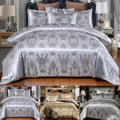 

Home Bedding Set Jacquard Duvet Cover Set 4PCS Bed Linens Luxurious Bedclothes Single Queen King Size Bed Sets