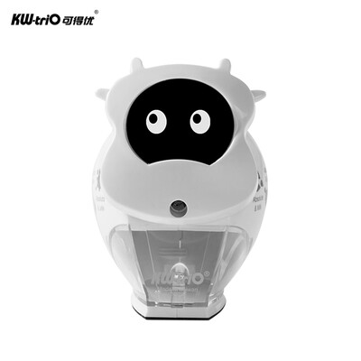 

Cute Manual Pencil Sharpener Handheld Operation Plastic Cover Transparent Receptacle Helical Cutter Stationary for School Office H