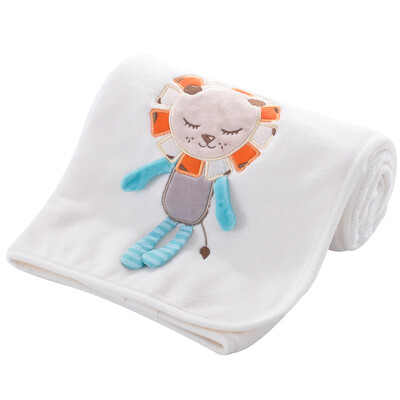

Baby Blanket Soft Flannel Swaddling Embroider Stroller Car Sofa Bedding Blanket Boy Girl Monkey