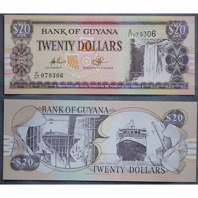 

Kaieteur Falls Guyana Twenty Banknote Co-operative Republic of Guyana