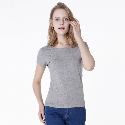 

JZAO Womens foundation Round Neck T-Shirt White