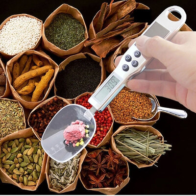 

Hostweigh TC-11 LCD Kitchen Digital Scale Measuring Spoon 300g Capacity Coffee Tea Weighing Device with Solar Panel