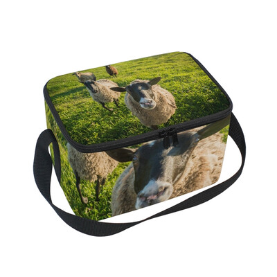 

ALAZA Lunch Box Insulated Farm Sheep Lunch Bag Large Cooler Tote Bagfor Men Women