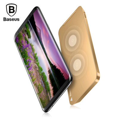 

Baseus WiC1 Multifunctional Qi Wireless Charging Pad Dual Coil Charger with Desktop Holder for iPhone X Samsung Galaxy S8 S8