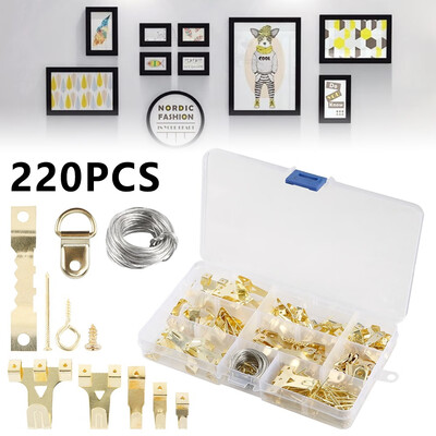 

Willstar Picture Hangers Assortment Kit Plastic Metal Invisible Traceless Hardwall Picture Hooks Clock Hanger with Screws