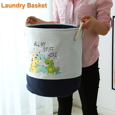 

Foldable Cotton Canvas Washing Clothes Laundry Basket Sorter Bag Hamper Storage