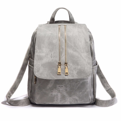 

PU Leather Multifunctional Backpack Women Vintage Backpacks for School Large Capacity Backbag Female Shoulder Bags for Girls