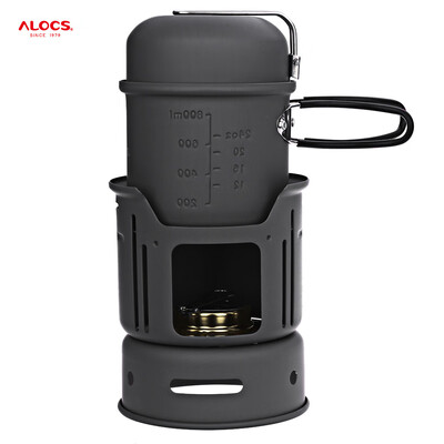 

ALOCS CW - C01 Portable 1 - 2 Person 7pcs Kitchenware Set Alcohol Stove for Outdoor Hiking Camping Picnic