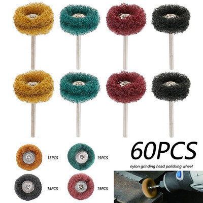 

60 Pieces Abrasive Wheel 1 Inch Buffing Wheels Set 4 Grits Buffing Polishing Wheels for Dremel Rotary Tool