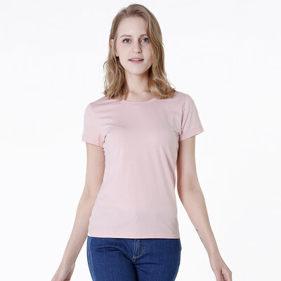 

JZAO Womens foundation Round Neck T-Shirt White