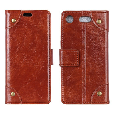 

MOONCASE Sony Xperia XZ1 Compact Copper Buckle Napa Leather Case - Brown