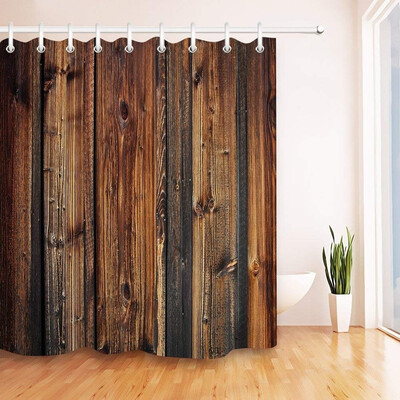 

Bathroom Waterproof Shower Curtain Vintage Door Bath Rugs Carpets Shower Curtains Home Decor