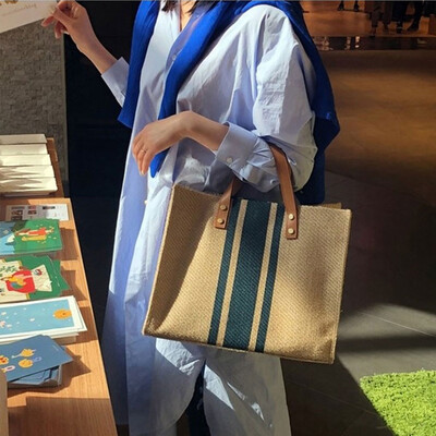 

Womes Fashion Handbag Women Straw Bag Large Women Bags Color Matching Tote Bag Modern Sexy Casual