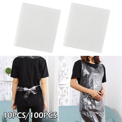 

10010PCS Disposable Apron Waterproof Hairdressing Salon Plastic Apron Capes Haircut Apron