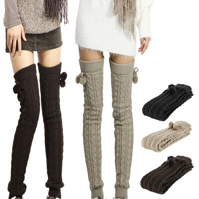 

A Pair of Lengthen Wool Winter Leg Wool Boot Socks Material Warmers Boot Cover