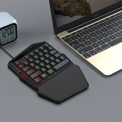 

Willstar 1PCS One Hand Keyboard Ergonomic Multicolor Backlit 35 Key Gaming Gaming Keyboard- Keyboard1