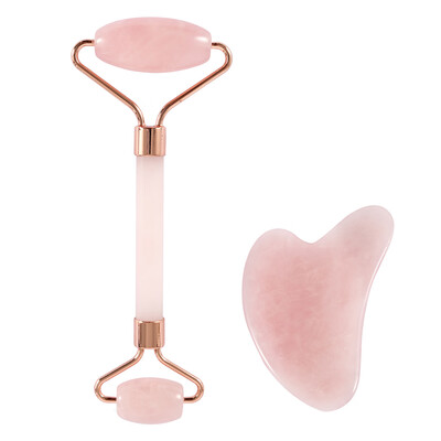 

Jade Roller Gua Sha Face Roller Facial Beauty Skin Care BAIMEI Rose Quartz Massager