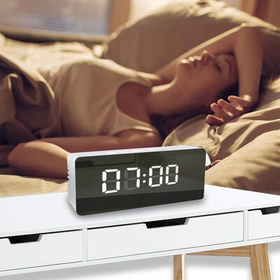 

New Mirror LED Alarm Clock Night Lights Digital Wall Clock LED Lamp