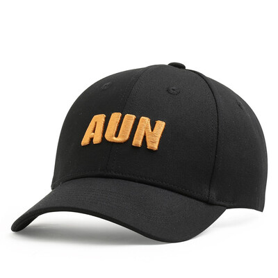 

NUZADA Unisex All Season Adjustable Black Cotton Cap with 3D Letter Details