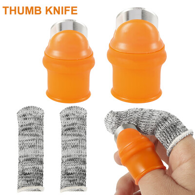 

2X Silicone Garden Thumb Knife Level 5 Cut-resistant Gloves X2 Finger Knife