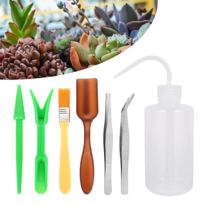 

7PCS Potted Fleshy Garden Hand Succulent Bonsai Plants Mini Gardening Tool Set