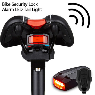 

Willstar Bicycle Bike Security Lock Alarm LED Tail Light Anti-theft Remote Control 4 In1