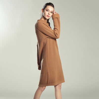 

PREISEI New Autumn Winter Women Casual Elegant Simple Loose Solid O-Neck Long Sleeve Sweater Dress Vestido Mujer
