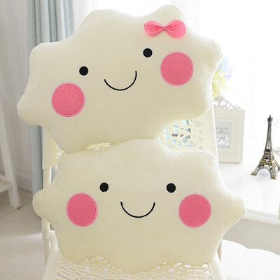 

Soft Plush Smileface Bow Cloud Pillow 100 Cotton Stuffed Back Cushion Seat Cushion Christmas Gifts Plush Toy