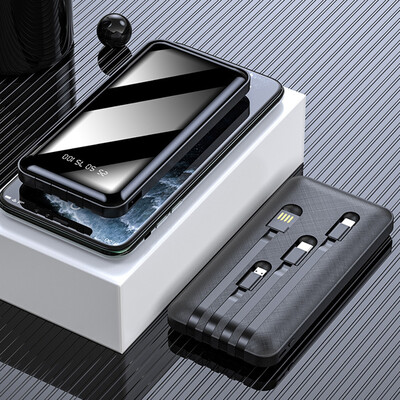 

Willstar 20000mAh Portable Power Bank Built-in 3 Cables Power Bank External Battery Charger Power Bank
