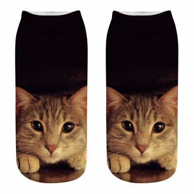 

2018 New HOT 3D Printing Women Socks Brand Sock Fashion Unisex Christmas Socks Cat Meias Female Funny Low Ankle Femme Sock Sale