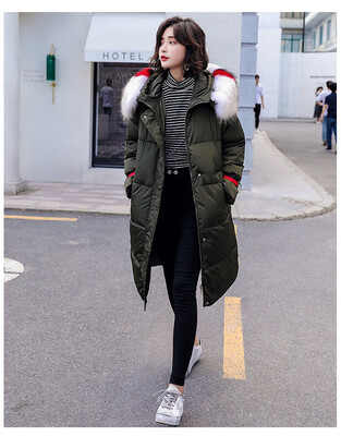 

Winter 2018 new Korean version of the original suifeng slimming fashion long down jacket female