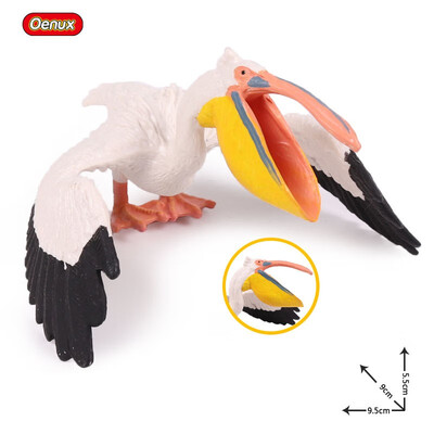 

Oenux Original Paradise Birds Flamingos Ara Seagull Pelican Snowy Owl Figurines High Quality PVC Animal Action Figure Child Toy