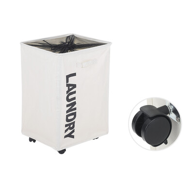 

Rolling Slim Laundry Hamper with Stand Foldable Tall Thin Dirty Laundry Hamper Basket Home Corner Handy Waterproof Sorter And Orga
