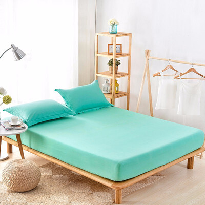 

100 Cotton Mattress Cover Twin Full Queen Size Bed Fitted Sheet 1 Piece Solid Color Bed Sheet