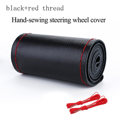 

Car Steering Wheel Cover Top Layer Leather with Braid Needles Thread Car-Styling Interior Accessory Protection for Most of cars