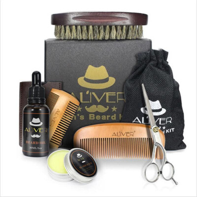 

Beard Care Kit Tool Grooming Balm Oil Mustache Products Supplies Gift Set 6PCS