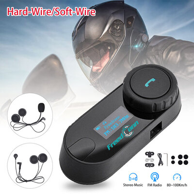 

Willstar 1Set Motorcycle Helmet Bluetooth Headset Intercome Wireless Communication Music Speaker- Soft-Wire