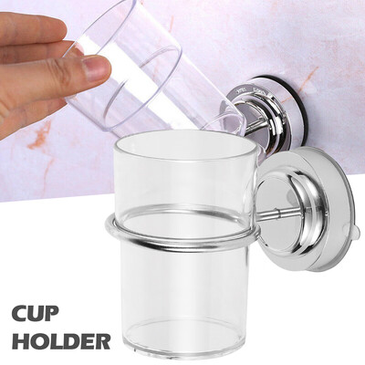 

Willstar Chrome Bathroom Toothbrush Holder Tumbler Suction Cup Round Wall Mounted⭐