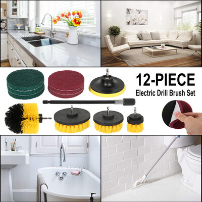 

Drill Not Included 12pcs Power Scrubber Drill Brush Set for Cleaning Kitchen