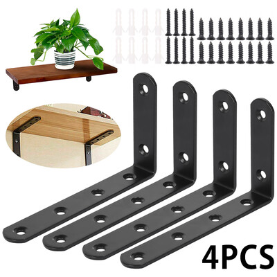 

Willstar 4Pcs Shelf Bracket Heavy Duty Angle Bracket Shelf Support Wall Hanging  Shape Right Corner Brace Metal