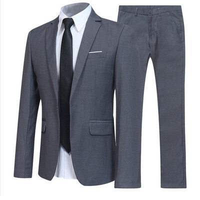 

New Mens Slim Business Casual Suit two-piece Sports Jacket Suit Pant one button Groom suit S-6XL Clearance Sale