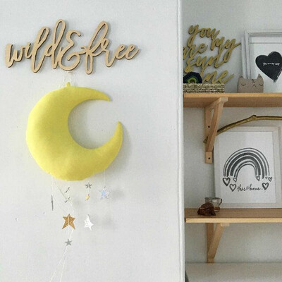 

Home Household Wall Backdrop Hanging Moon Stars Stuffed Decoration for Baby Kids Bedroom Scene Stage Property Children Theme Photo