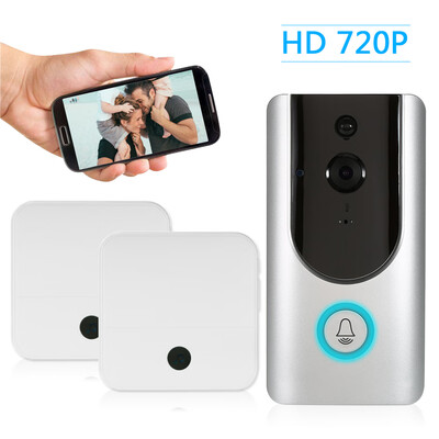 

HD 720P WiFi Smart Wireless Security Doorbell with 2PCS 18650 Batteries Smart Visual Intercom Recording Video Door Phone Night Vis