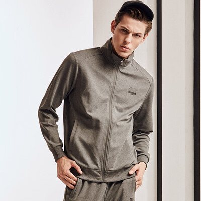 

361 degrees mens 2018 new sports suit winter new open Sweatshirt trousers two sets 651744902-2 deep flower ash 2XL