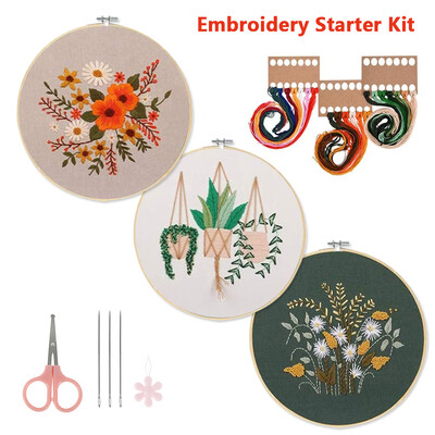 

Willstar Embroidery Beginners Kit Flower Pattern Needlework Cross Stitch Craft Gifts