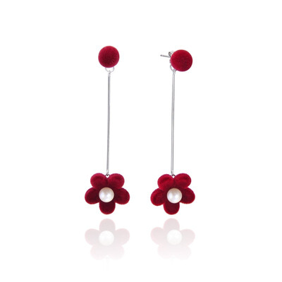 

925 sterling silver lovely bead Wool ball long style are very personality&beautiful earrings specially designed for you