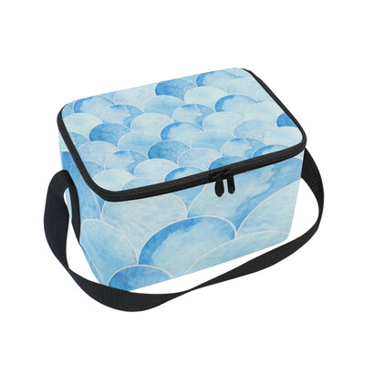 

ALAZA Watercolor Scales Lunch Box Insulated Lunch Bag Large Cooler Tote Bagfor Men Women