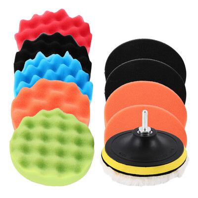 

12PCS Portable Waxing Set Auto Wheel Kit Pad Kit Car Buffing Sponge Polishing Foam 3inch