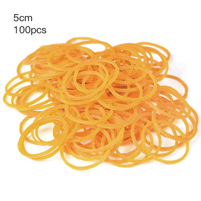 

100 Pcs Per Bag Rubber Bands Ring Loop in Yellow Sturdy Stretchable Elastic Holder School Office Supplies Stationery
